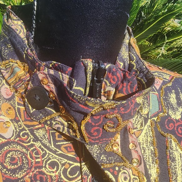 THE ICING 90’S VINTAGE BOMBER JACKET w/BEADING & SEQUINS - Picture 5 of 8